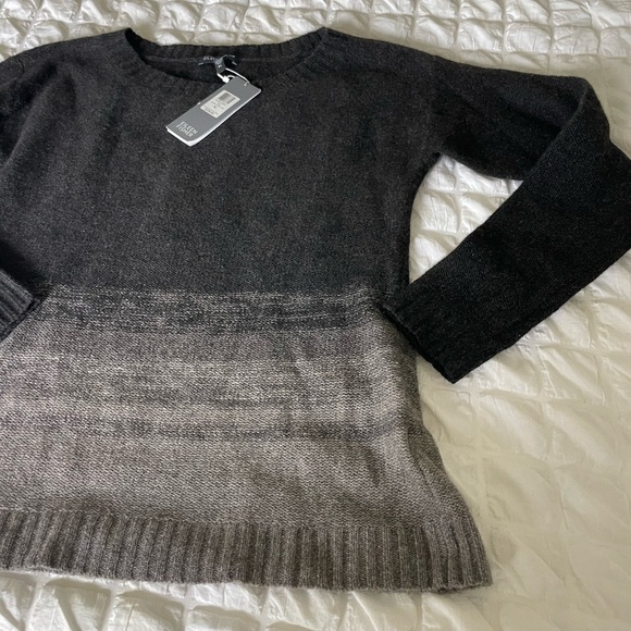 Eileen Fisher Yak Wool Silk Crew Neck Sweater with Ombre - Picture 9 of 13